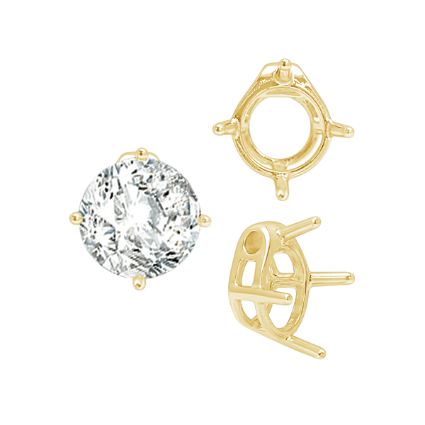 Four Prong Round Slider in 14K Gold (5.50 mm - 10.00 mm)