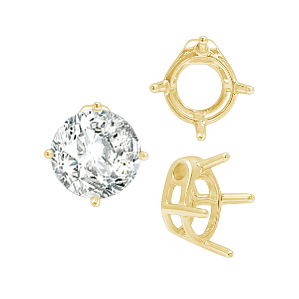 Four Prong Round Slider in 14K Gold (5.50 mm - 10.00 mm)