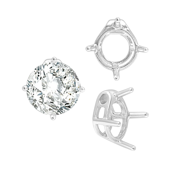 Four Prong Round Slider in 14K Gold (5.50 mm - 10.00 mm)