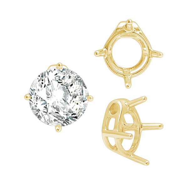 Four Prong Round Slider in 14K Gold (5.50 mm - 10.00 mm)