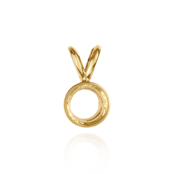 Round Tapered Bezel Pendant with Airline in 14K Gold (3.60 mm - 8.00 mm)