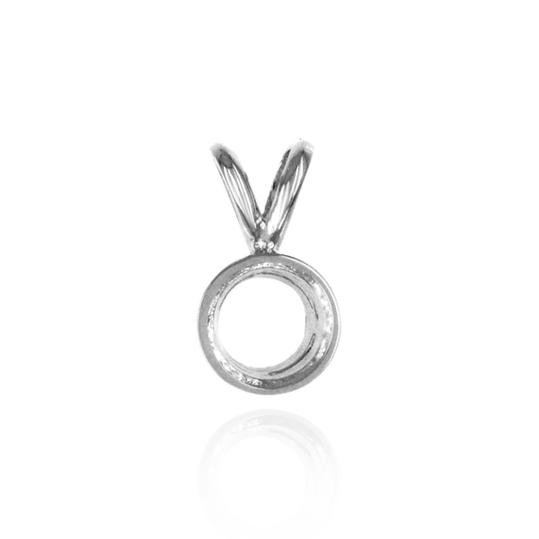 Round Tapered Bezel Pendant with Airline in Sterling Silver (3.60 mm - 8.00 mm)