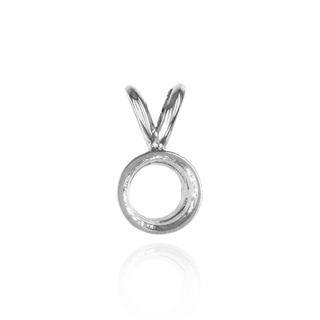 Round Tapered Bezel Pendant with Airline in Sterling Silver (3.60 mm - 8.00 mm)
