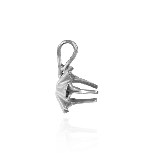 Round Six Prong Buttercup In Reflector Pendants in 14K Gold (2.00 mm - 4.00 mm)