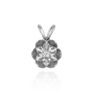 Round Six Prong Buttercup In Reflector Pendants in 14K Gold (2.00 mm - 4.00 mm)