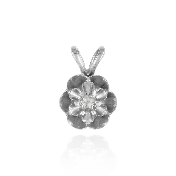 Round Six Prong Buttercup In Reflector Pendants in 14K Gold (2.00 mm - 4.00 mm)