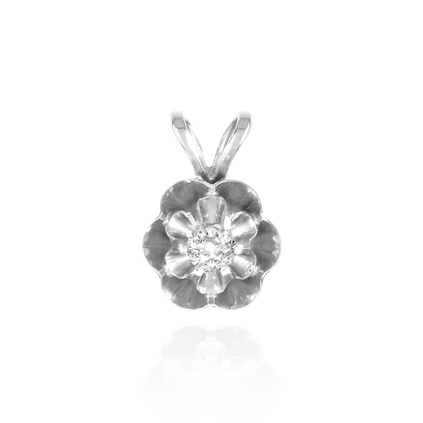 Round Six Prong Buttercup In Reflector Pendants in 14K Gold (2.00 mm - 4.00 mm)