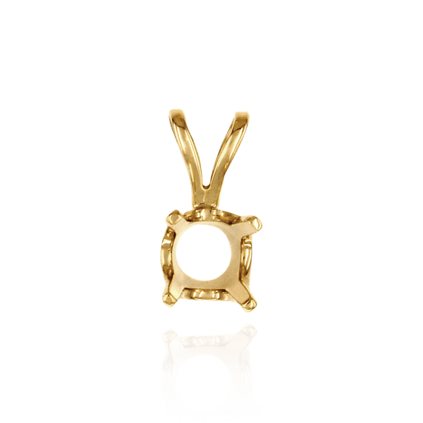 Round Four Prong Standard Pendants in 14K Gold (1.75 mm - 8.00 mm)