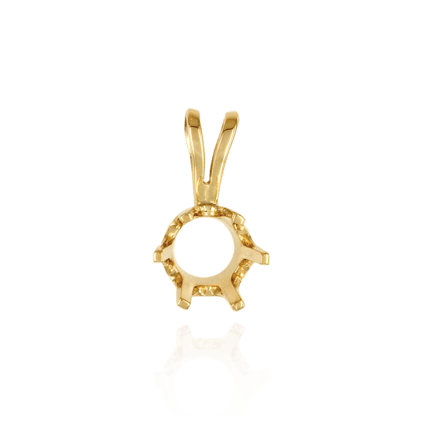 Round Six Prong Standard Pendants in 14K Gold (1.75 mm - 8.00 mm)