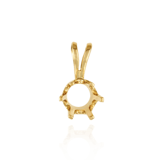 Round Six Prong Standard Pendants in 14K Gold (1.75 mm - 8.00 mm)