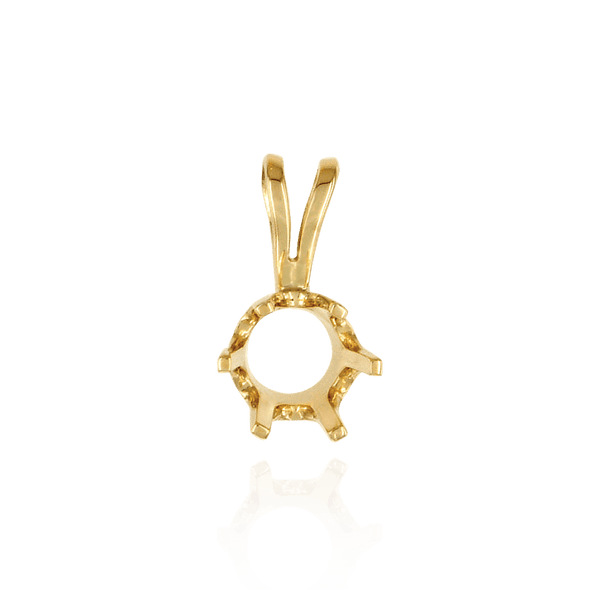 14K Gold Round Six Prong Standard Pendants in 14K Gold (1.75 mm - 8.00 mm)