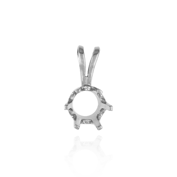 Round Six Prong Standard Pendants in 14K Gold (1.75 mm - 8.00 mm)