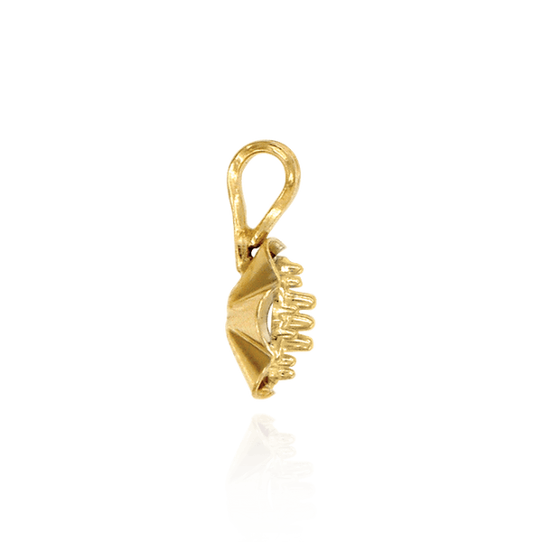 Round Seven Stone Cluster In Reflector Pendants in 14K Gold (7 x 1.30 mm - 7 x 2.00 mm)