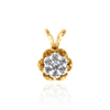 Round Seven Stone Cluster In Reflector Pendants in 14K Gold (7 x 1.30 mm - 7 x 2.00 mm)
