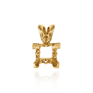 Square V-End Filigree Pendants in 14K Gold (4.00 mm - 12.00 mm)