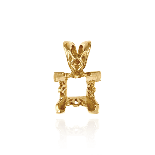 Square V-End Filigree Pendants in 14K Gold (4.00 mm - 12.00 mm)