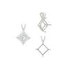 Square Four Prong Double Wire Pendants in Sterling Silver (3.00 mm - 5.50 mm)