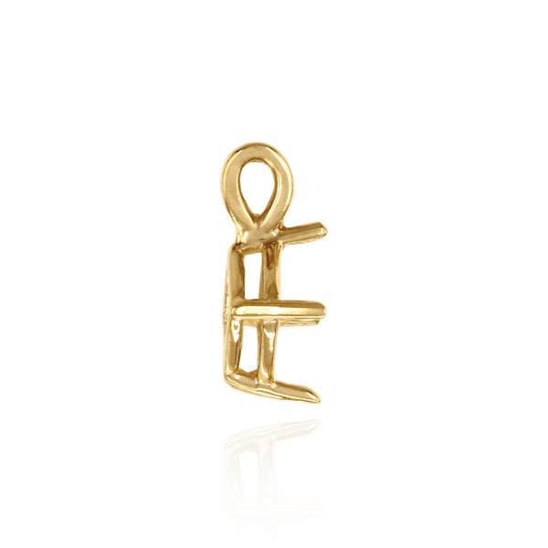 Square Four Prong Double Wire Pendants in 14K Gold (3.00 mm - 5.50 mm)