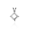 Square Four Prong Double Wire Pendants in 14K Gold (3.00 mm - 5.50 mm)