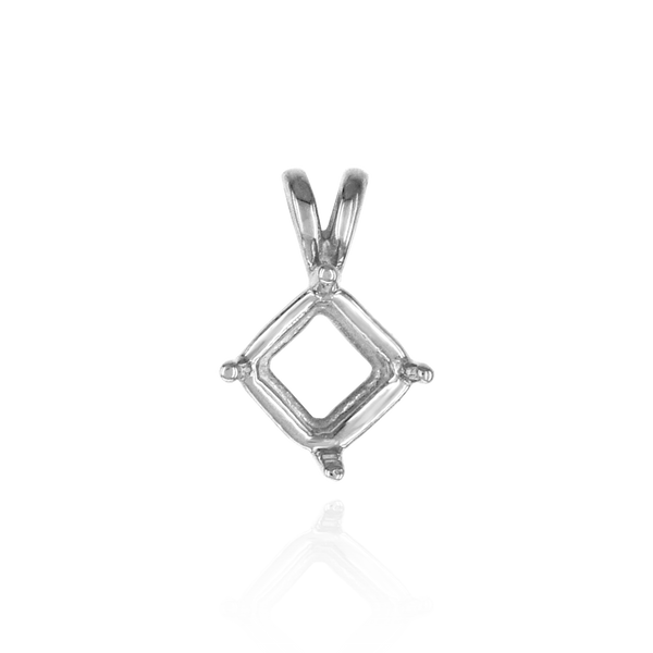Square Four Prong Double Wire Pendants in 14K Gold (3.00 mm - 5.50 mm)