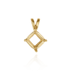 Square Four Prong Double Wire Pendants in 14K Gold (3.00 mm - 5.50 mm)