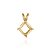 Square Four Prong Double Wire Pendants in 18K Gold (3.00 mm - 5.50 mm)