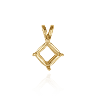 Square Four Prong Double Wire Pendants in 18K Gold (3.00 mm - 5.50 mm)