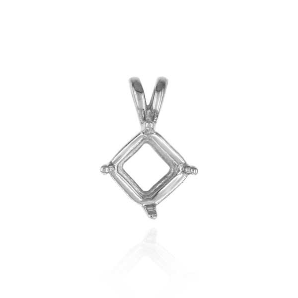 Square Four Prong Double Wire Pendants in 14K Gold (3.00 mm - 5.50 mm)