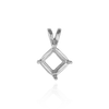 Square Four Prong Double Wire Pendants in 14K Gold (3.00 mm - 5.50 mm)