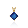 Square Four Prong Double Wire Pendants in 14K Gold (3.00 mm - 5.50 mm)