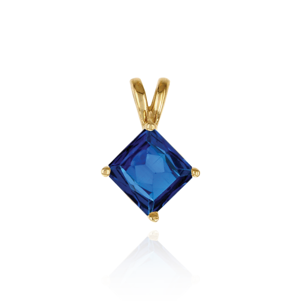 Square Four Prong Double Wire Pendants in 14K Gold (3.00 mm - 5.50 mm)