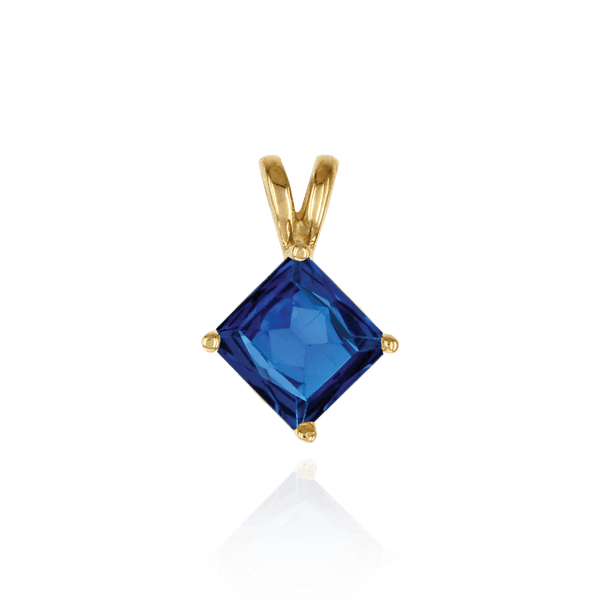 Square Four Prong Double Wire Pendants in 18K Gold (3.00 mm - 5.50 mm)