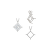 Square Four Prong Double Wire Pendants in Sterling Silver (3.00 mm - 5.50 mm)
