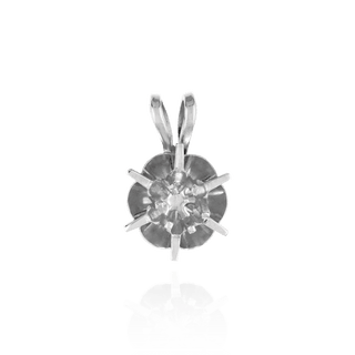 Round Six Prong Spoke Setting In Reflector Pendants in 14K Gold (1.30 mm - 4.75 mm)