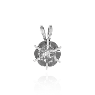 Round Six Prong Spoke Setting In Reflector Pendants in 14K Gold (1.30 mm - 4.75 mm)