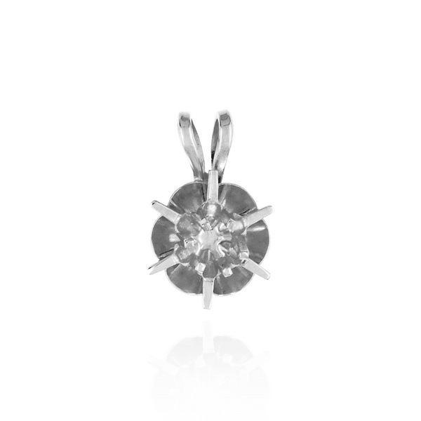 Round Six Prong Spoke Setting In Reflector Pendants in 14K Gold (1.30 mm - 4.75 mm)