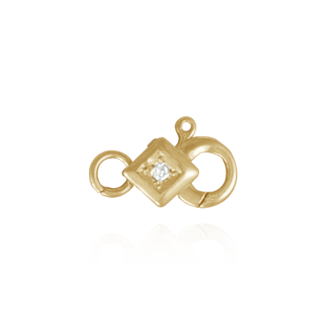 Lobster Locks With Diamonds (6.9 x 11.3 mm)