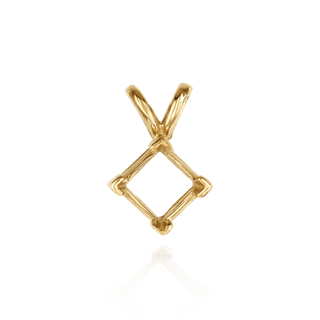 Square V-End Double Flat Wire Pendants in 14K Gold (2.50 mm - 5.00 mm)