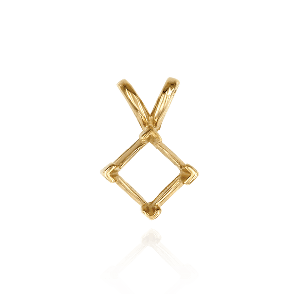 Square V-End Double Flat Wire Pendants in 14K Gold (2.50 mm - 5.00 mm)