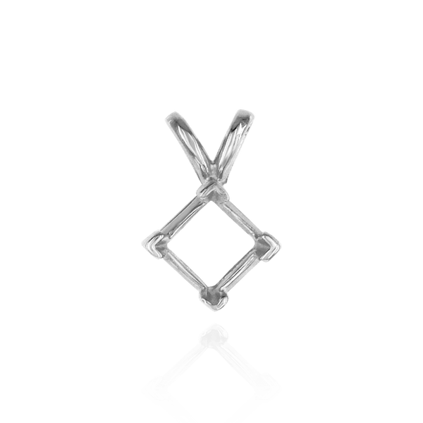 Square V-End Double Flat Wire Pendants in 14K Gold (2.50 mm - 5.00 mm)