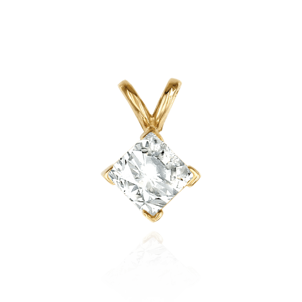 Square V-End Double Flat Wire Pendants in 14K Gold (2.50 mm - 5.00 mm)