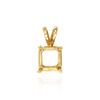 Square Four Prong Double Wire Pendants in 14K Gold (2.50 mm - 10.25 mm)