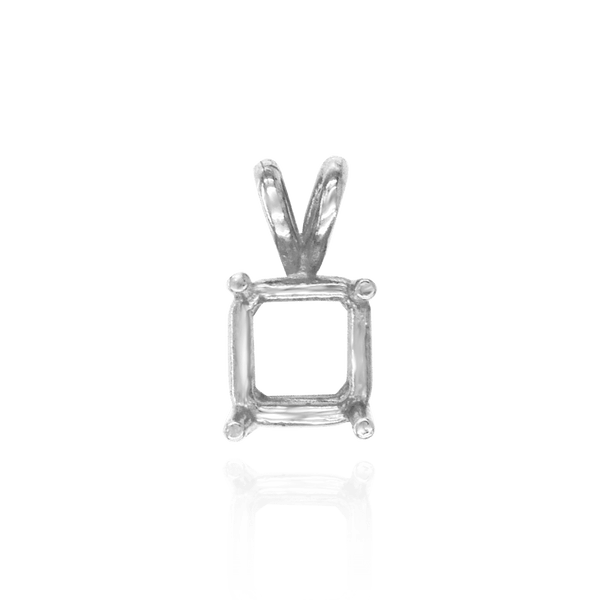 Square Four Prong Double Wire Pendants in 14K Gold (2.50 mm - 10.25 mm)