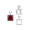 Square Four Prong Double Wire Pendants in Sterling Silver (2.50 mm - 10.25 mm)