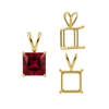 Square Four Prong Double Wire Pendants in 14K Gold (2.50 mm - 10.25 mm)