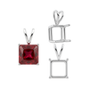 Square Four Prong Double Wire Pendants in Sterling Silver (2.50 mm - 10.25 mm)