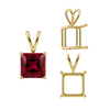Square Four Prong Double Wire Pendants in 14K Gold (2.50 mm - 10.25 mm)