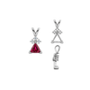 Triangle Shape V-End Pendants With 3 Accents in Sterling Silver (3.00 mm - 9.00 mm)