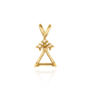 Triangle Shape V-End Pendants With 3 Accents in 14K Gold (3.00 mm - 9.00 mm)