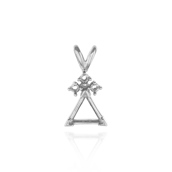Triangle Shape V-End Pendants With 3 Accents in 14K Gold (3.00 mm - 9.00 mm)